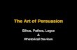 The Art of Persuasion Ethos, Pathos, Logos & Rhetorical Devices.