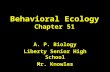 Behavioral Ecology Chapter 51 A. P. Biology Liberty Senior High School Mr. Knowles.