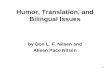 1 Humor, Translation, and Bilingual Issues by Don L. F. Nilsen and Alleen Pace Nilsen.