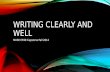 WRITING CLEARLY AND WELL MUSE E599 Capstone Fall 2014.