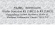 MUSIC: Beethoven Violin Sonatas #5 (1801) & #9 (1803) Recordings: Itzhak Perlman, Violin & Vladimir Ashkenazy, Piano (1973-74)