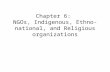 Chapter 6: NGOs, Indigenous, Ethno-national, and Religious organizations.