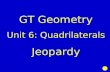 GT Geometry Unit 6: Quadrilaterals Jeopardy. Angles of Polygons || - ogram Properties || - ogram Tests Rhombi/Tra pezoids Area Coordinate Plane 100 200.