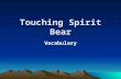 Touching Spirit Bear Vocabulary. defiant Adjective Definition: Marked by defiance; boldly resisting. Sentence: The stubborn child had a defiant attitude.