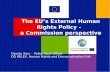 The EU’s External Human Rights Policy - a Commission perspective Davide Zaru - Policy Desk Officer DG RELEX, Human Rights and Democratisation Unit.