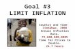 Goal #3 LIMIT INFLATION. What is Inflation? Inflation is rising general level of prices Inflation reduces the “purchasing power” of money Examples: It.