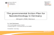 1 The governmental Action Plan for Nanotechnology in Germany Minapim 2008, Manaus Dr. Gerd Bachmann VDI Technologiezentrum GmbH Funding Agency, commissioned.