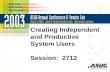 Creating Independent and Productive System Users Session: 2712.