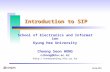 Spring 2004 Introduction to SIP School of Electronics and Information Kyung Hee University Choong Seon HONG cshong@khu.ac.kr .