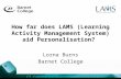 How far does LAMS (Learning Activity Management System) aid Personalisation? Lorna Burns Barnet College.