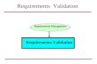 Requirements Validation Requirements Management.? Validation, Verification, Accreditation !! Check if evrything is OK With respect to what ? Mesurement.