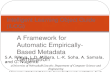 A Framework for Automatic Empirically-Based Metadata Generation Intelligent Learning Object Guide (iLOG) S.A. Riley a, L.D. Miller a, L.-K. Soh a, A. Samal.