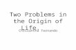 Two Problems in the Origin of Life. Chrisantha Fernando.