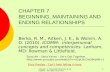Chapter 2. Copyright Rowman & Littlefield. All rights reserved.1 CHAPTER 7 BEGINNING, MAINTAINING AND ENDING RELATIONSHIPS Berko, R. M., Aitken, J. E.,