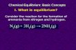 Consider the reaction for the formation of ammonia from nitrogen and hydrogen. I. What is equilibrium? Chemical Equilibrium: Basic Concepts.