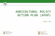 AGRICULTURAL POLICY ACTION PLAN (APAP) MARCH 2015.