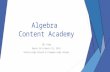 Algebra Content Academy SOL Prep March 24 & March 25, 2015 Varina High School & Freeman High School.
