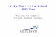 Vicky Piert / Lisa Almond SIMS Team v0.9 Helping to support School Census Autumn Helping to support School Summer Census.