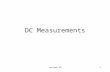 Lecture 251 DC Measurements. Lecture 252 DC Measurements DC Measurements include current, voltage, resistance, and power. Section 2.8 should be titled.