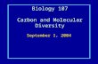 Biology 107 Carbon and Molecular Diversity September 1, 2004.