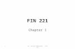 FIN 221 Chapter 1 1Dr. Hisham Abdelbaki - FIN 221.