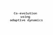 Co-evolution using adaptive dynamics. Flashback to last week resident strain x - at equilibrium.