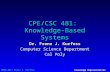 © 2002-2011 Franz J. Kurfess Knowledge Representation CPE/CSC 481: Knowledge-Based Systems Dr. Franz J. Kurfess Computer Science Department Cal Poly.