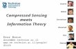 Compressed Sensing meets Information Theory Dror Baron drorb@ee.technion.ac.il  Duarte Wakin Sarvotham Baraniuk Guo Shamai.
