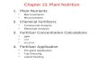 Chapter 13. Plant Nutrition 1.Plant Nutrients  Macronutrients  Micronutrients 2.Chemical Fertilizers  Commercial Analysis  Elemental Analysis 3.Fertilizer.