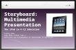 Storyboard: Multimedia Presentation The iPad in K-12 Education Ashley Odom EDUC-8841-1/EDUC-7101-1 Diffusion and Integration of Technology in Education.
