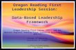 1 Oregon Reading First Leadership Session: Data-Based Leadership Framework Oregon Reading First Center (ORFC) and the Western Regional Reading First Technical.