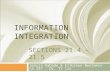 SECTIONS 21.4 – 21.5 Sanuja Dabade & Eilbroun Benjamin CS 257 – Dr. TY Lin INFORMATION INTEGRATION.