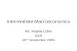 Intermediate Macroeconomics Ms. Majella Giblin 2005 22 nd September 2005.