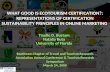 WHAT GOOD IS ECOTOURISM CERTIFICATION?: REPRESENTATIONS OF CERTIFICATION SUSTAINABILITY PRINCIPLES IN ONLINE MARKETING Tinelle D. Bustam Natalia Buta University.
