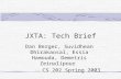 JXTA: Tech Brief Dan Berger, Suvidhean Dhirakaosal, Essia Hamouda, Demetris Zeinalipour CS 202 Spring 2003.