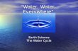 “Water, Water, Everywhere” Earth Science The Water Cycle.