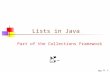 15-Jun-15 Lists in Java Part of the Collections Framework.