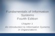 Fundamentals of Information Systems Fourth Edition Chapter 1 An Introduction to Information Systems in Organizations.