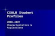 CSULB Student Profiles 2006-2007 Characteristics & Aspirations.