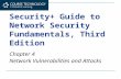 Security+ Guide to Network Security Fundamentals, Third Edition Chapter 4 Network Vulnerabilities and Attacks.
