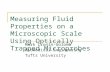 Measuring Fluid Properties on a Microscopic Scale Using Optically Trapped Microprobes Mark Cronin-Golomb Biomedical Engineering Tufts University.