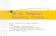 10/18: Temporal Planning (Contd) 10/25: Rao out of town; midterm Today:  Temporal Planning with progression/regression/Plan-space  Heuristics for temporal.