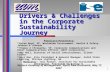 1 Drivers & Challenges in the Corporate Sustainability Journey Panelists/Presenters: Brian Boyd, VP, Worldwide Environment, Health & Safety, Johnson &