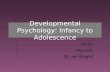 Developmental Psychology: Infancy to Adolescence Ch 11 Psyc103 Dr. Jen Wright.