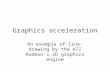 Graphics acceleration An example of line-drawing by the ATI Radeon’s 2D graphics engine.