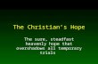 The Christian’s Hope The sure, steadfast heavenly hope that overshadows all temporary trials.