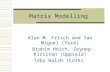 Matrix Modelling Alan M. Frisch and Ian Miguel (York) Brahim Hnich, Zeynep Kiziltan (Uppsala) Toby Walsh (Cork)