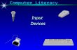 Computer Literacy InputDevices Keyboard Mouse Touch Scanners Pen-based Voice COMPUTER Computer Literacy.