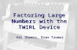 1 Factoring Large Numbers with the TWIRL Device Adi Shamir, Eran Tromer.