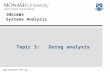 Www.monash.edu.au IMS1805 Systems Analysis Topic 3: Doing analysis.